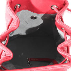 Chanel Red Quilted Calfskin Medium Covered CC Drawstring Backpack