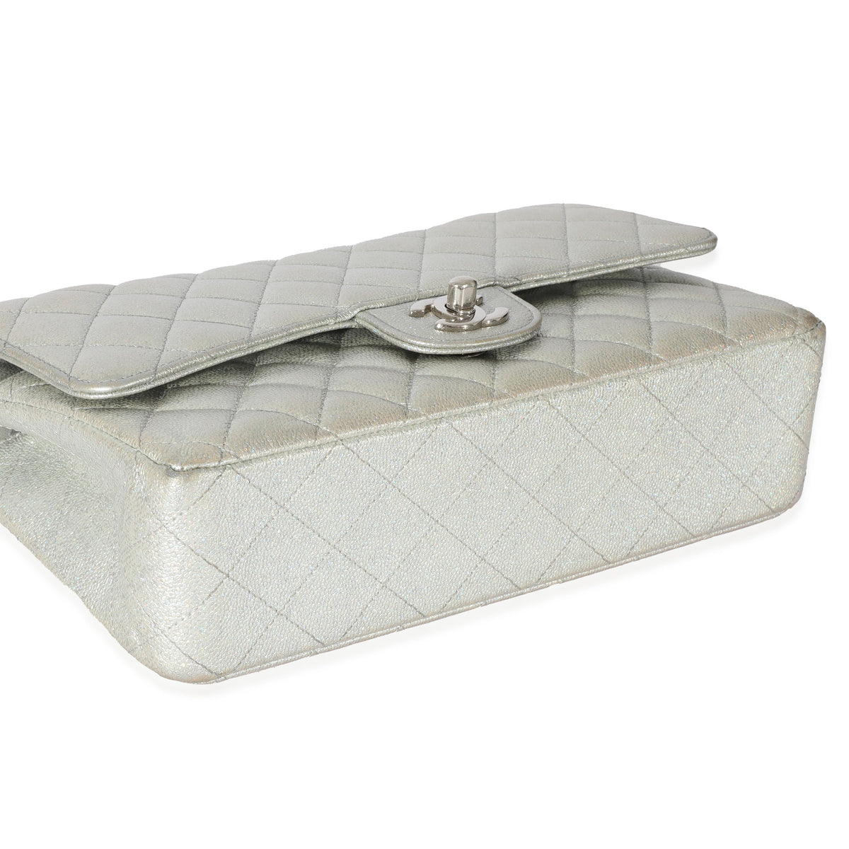 Chanel 21K Glitter Caviar Medium Classic Double Flap Handbag Handbag box