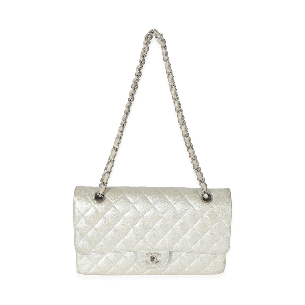 Chanel 21K Glitter Caviar Medium Classic Double Flap Handbag Handbag bv