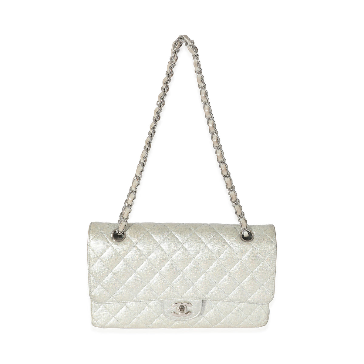 Chanel 21K Glitter Caviar Medium Classic Double Flap Handbag Handbag bv