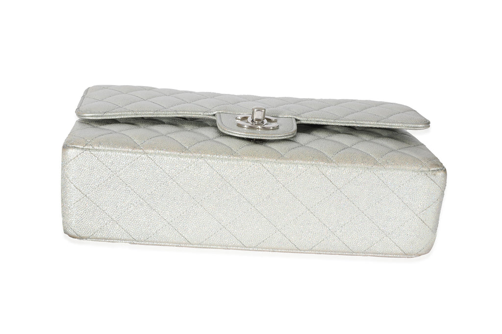 Chanel 21K Glitter Caviar Medium Classic Double Flap Handbag Handbag stamp