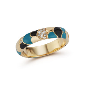 Aegean Ring in Enamel and Diamonds