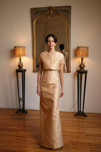 High Wiasted Gown in Gold & Silver