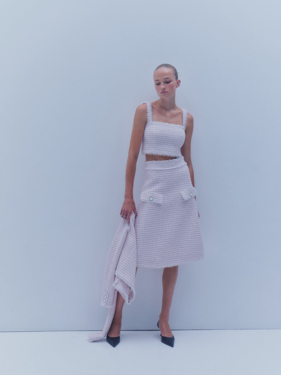 The Hess Skirt in Pink & White