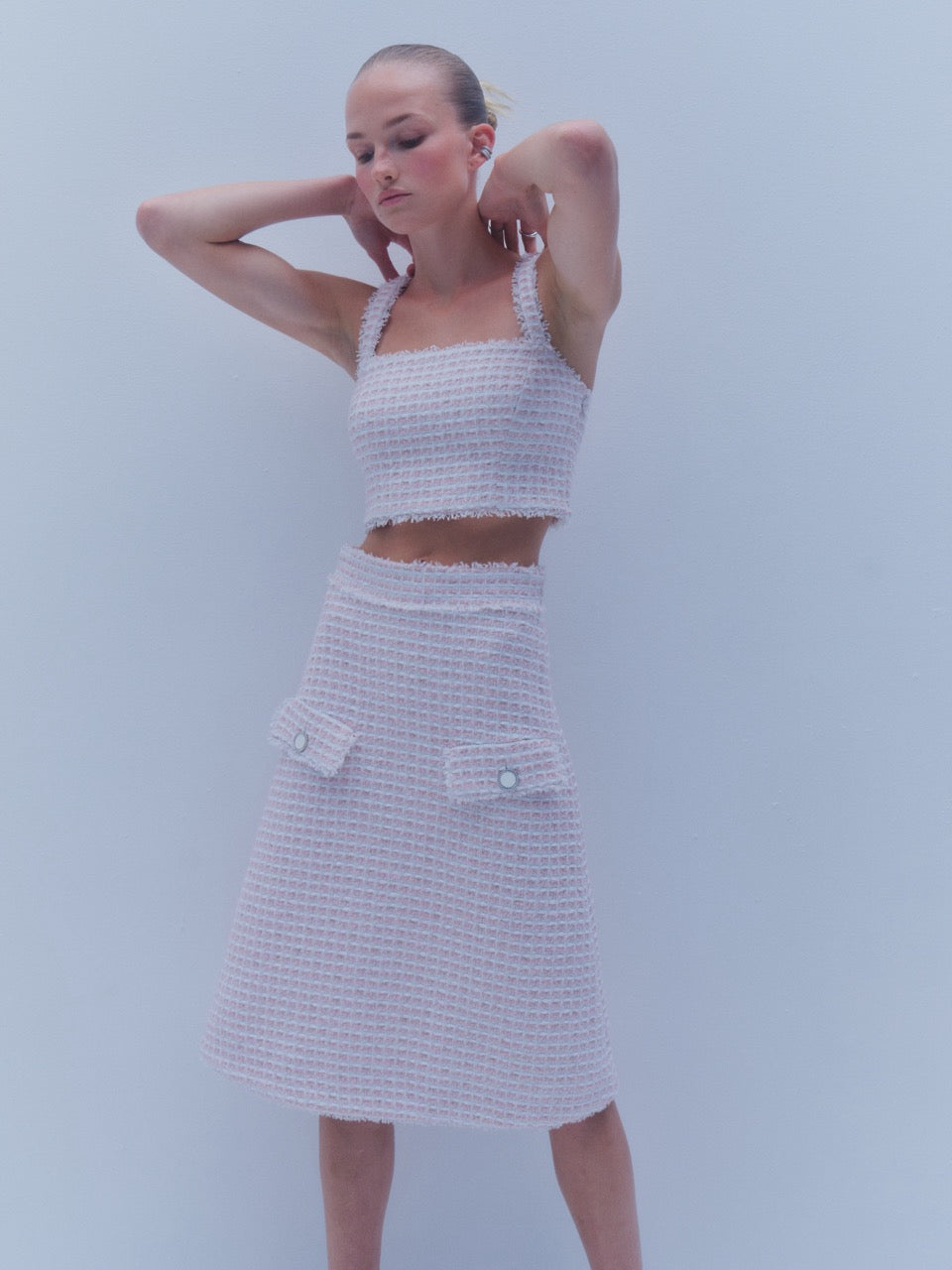 The Hess Skirt in Pink & White