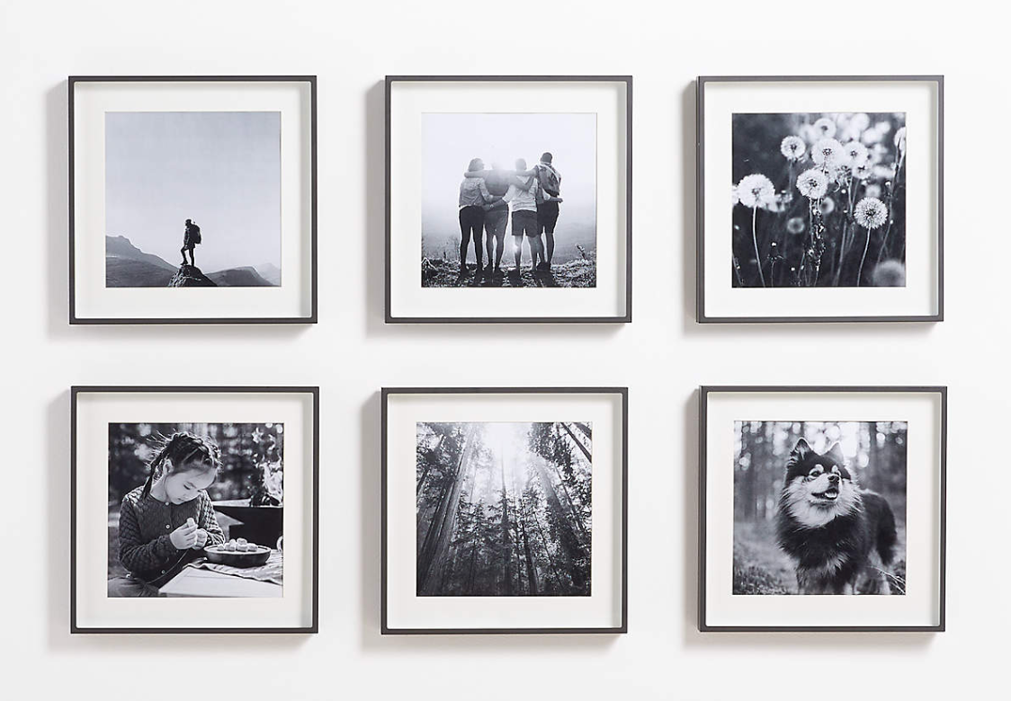 6-Piece Brushed Black 11x11 Gallery Wall Frame Set