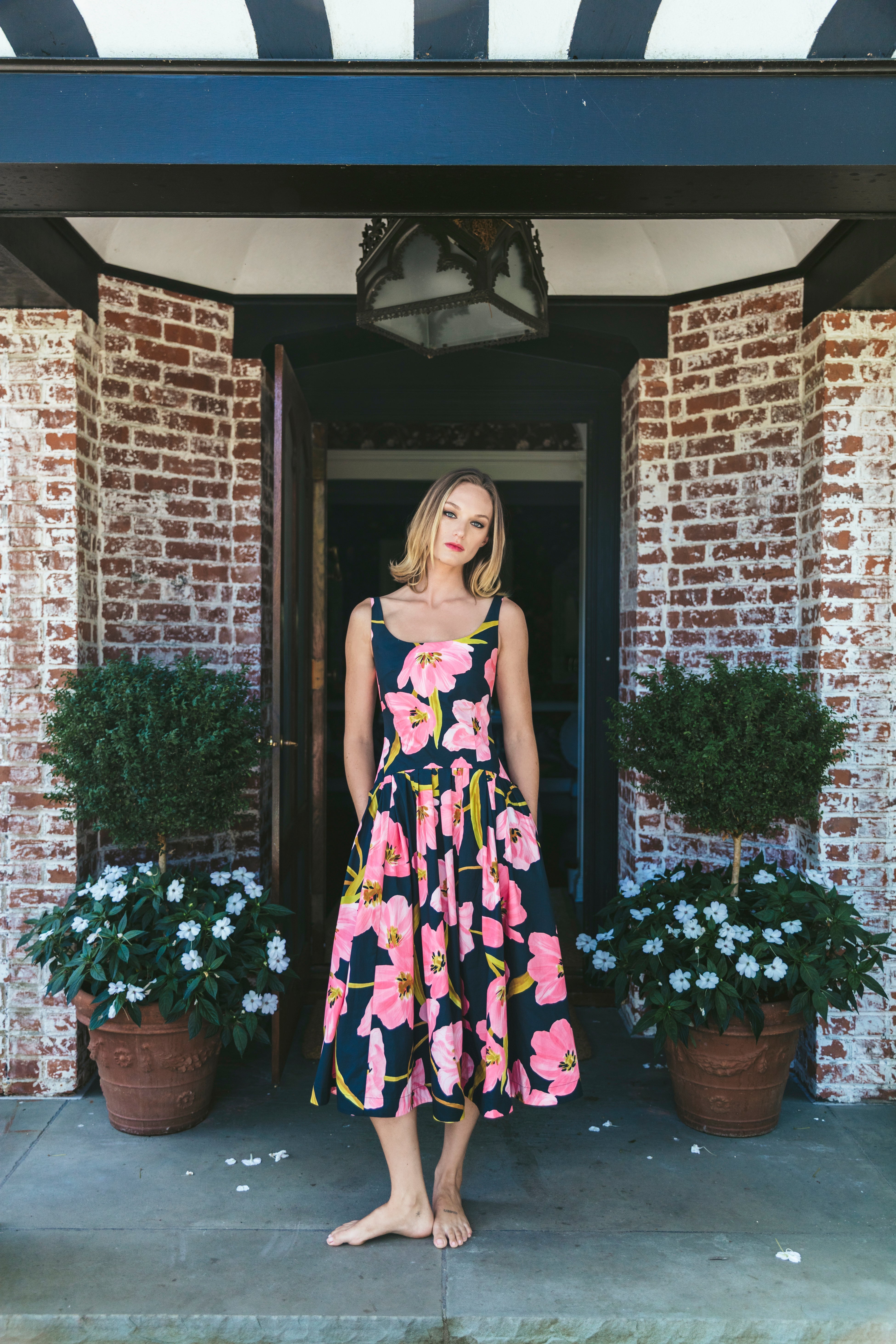 Regio Midi Dress in Marais Bloom Black