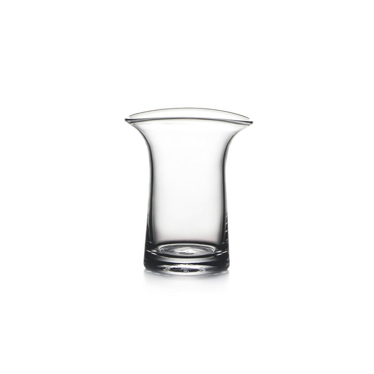 Straight-on view of Barre Vase showcasing flared rim and heavy pedestal base on white background