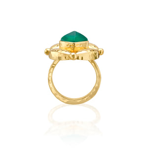 Mystic Eye Ring in Green Onyx