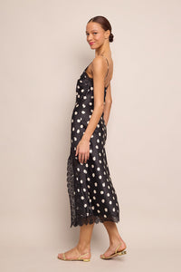 Granada Dress in Spot Black Egret