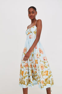 Alba Midi Dress in Lockwood Flora Sky