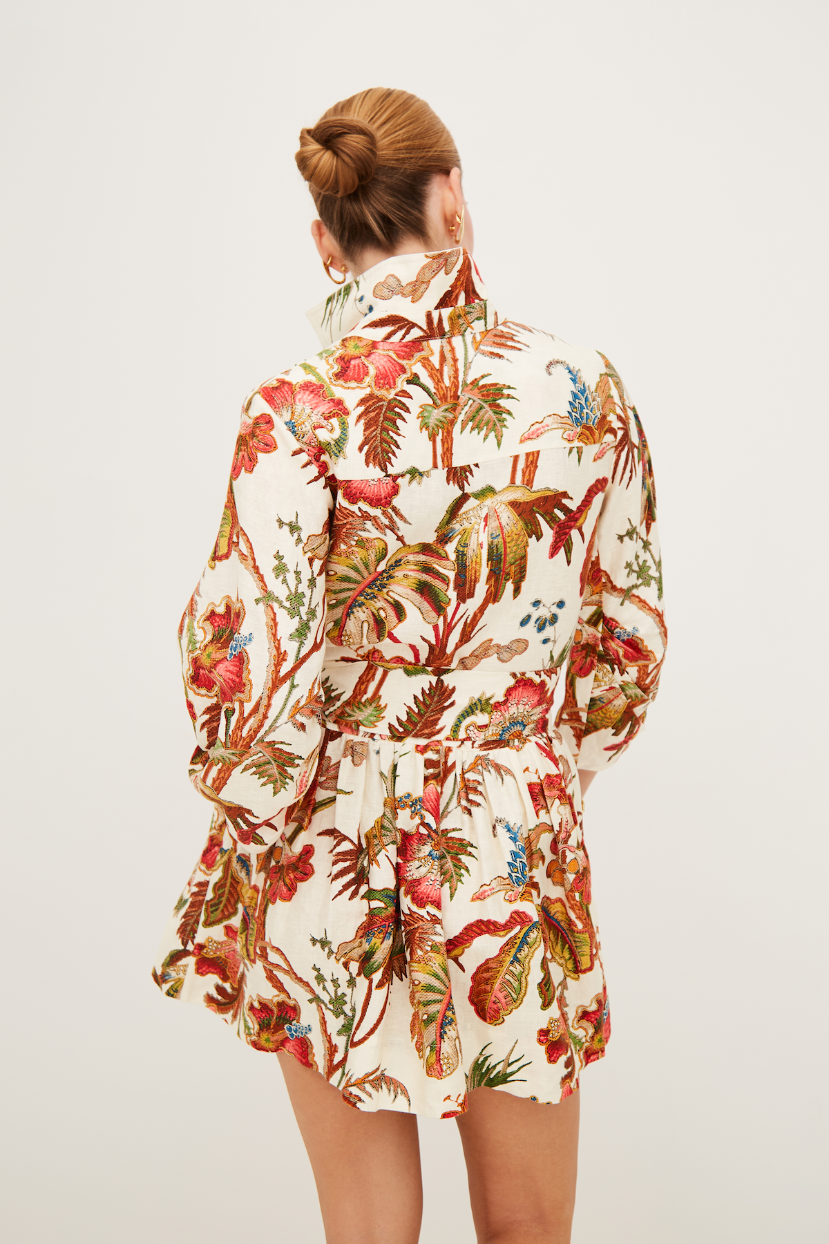 Raya Mini Dress in Fauna Floral Ivory