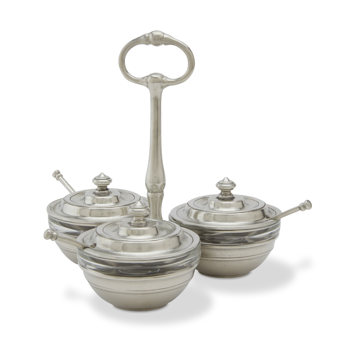 Condiment Caddy Set with Lids & Spoons