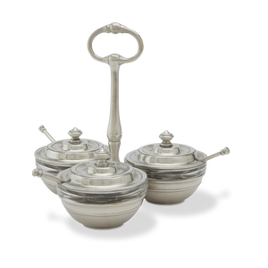 Condiment Caddy Set with Lids & Spoons