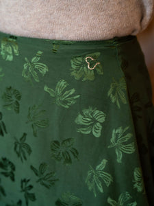 Brenda Skirt in Emerald Floral Jacquard