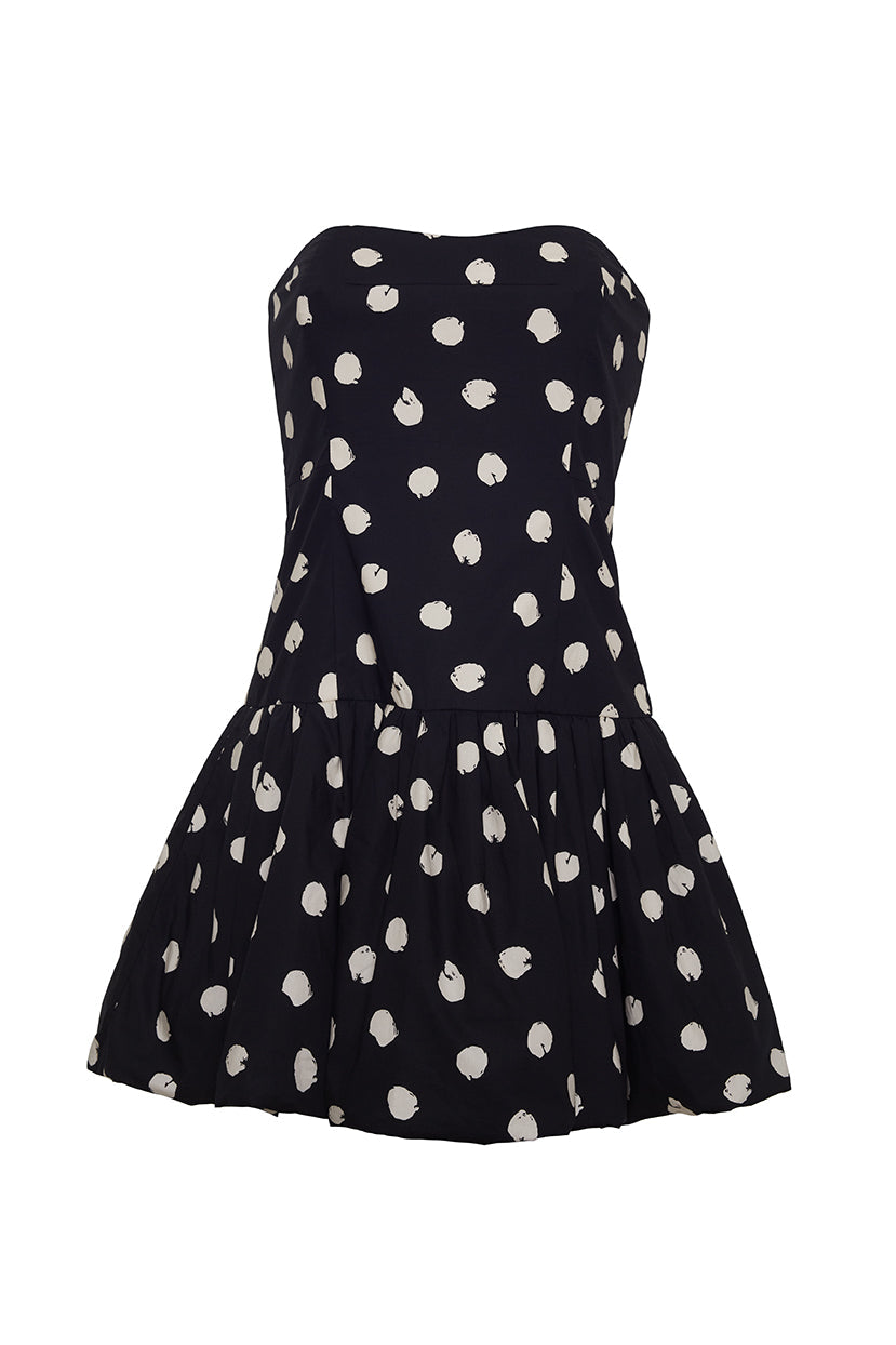 Elena Dress in Spot Black Egret