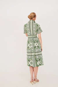 Malena Dress in Hudson Scarf Mint