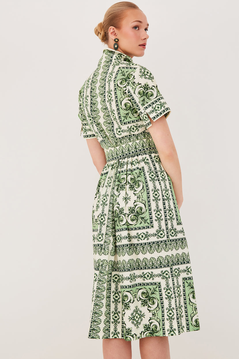 Malena Dress in Hudson Scarf Mint
