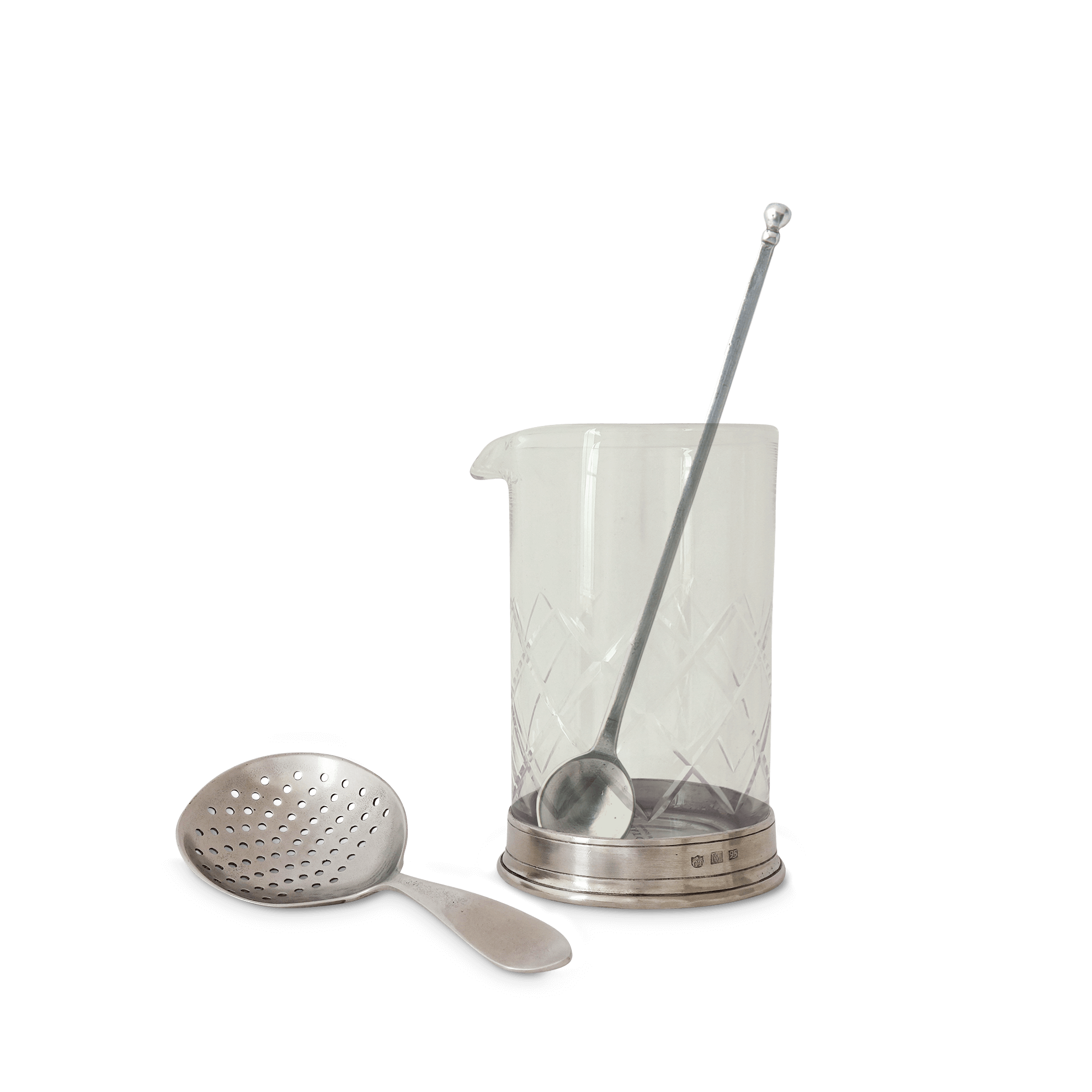 Mixing Glass, Cocktail Strainer & Stirrer Set