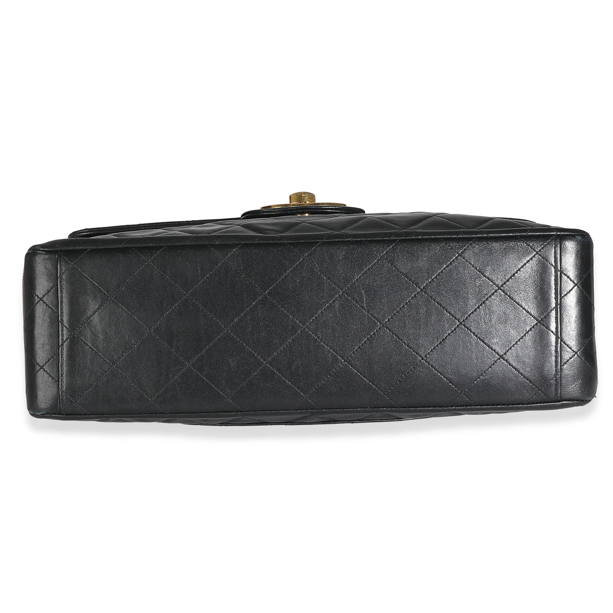 Chanel Vintage 24K Black Quilted Lambskin Maxi XL Flap Bag Handbag box