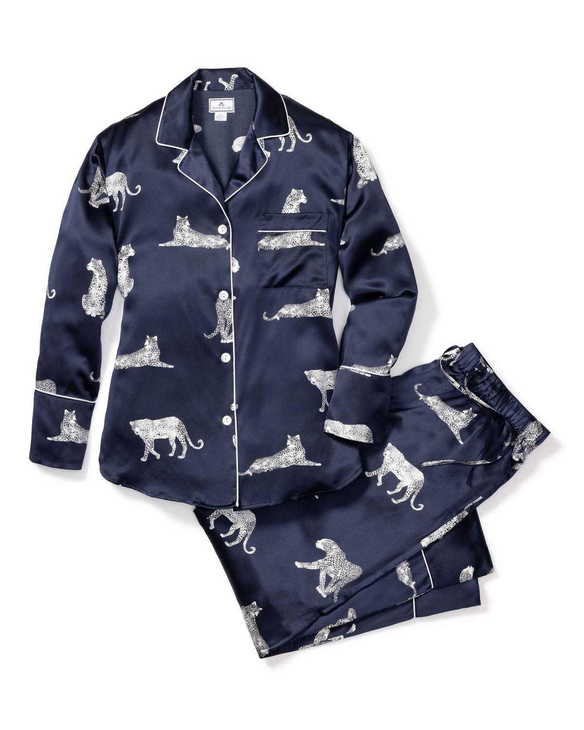 Women’s Silk Pajama Set in Panthère de Nuit