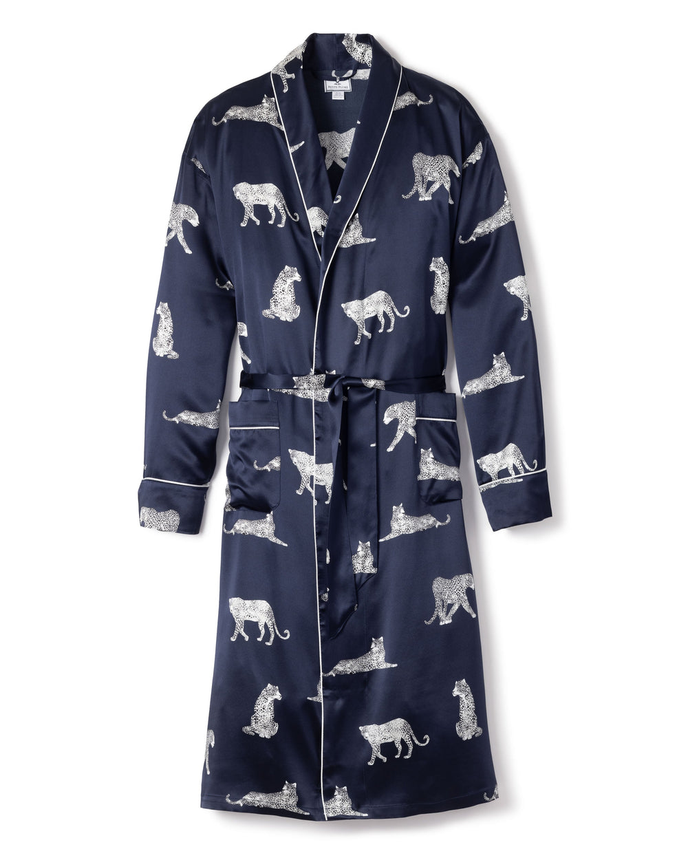 Men’s Silk Long Robe in Panthère de Nuit