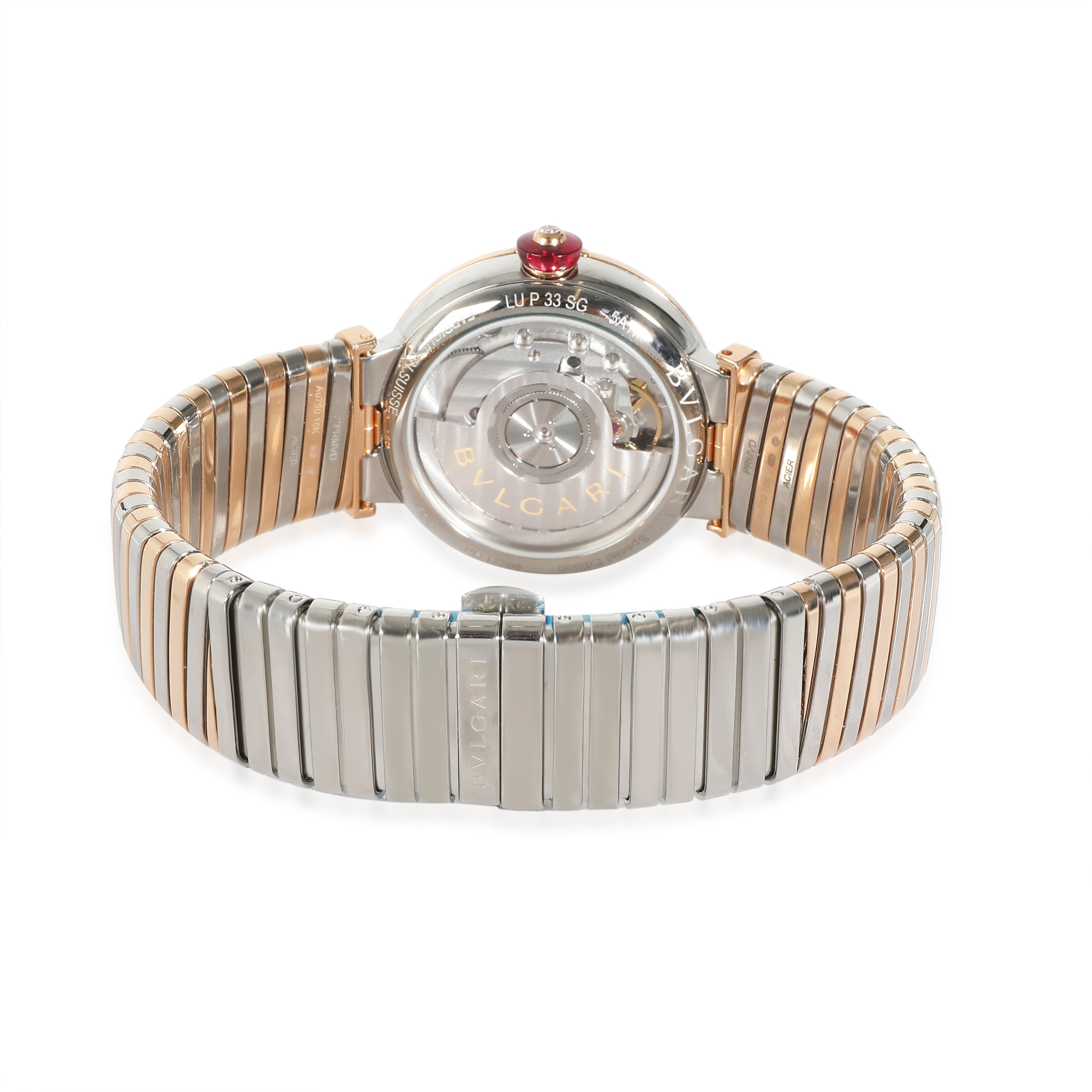 Bvlgari Lvcea Tubogas Unisex Watch in 18K Stainless Steel/Rose Gold