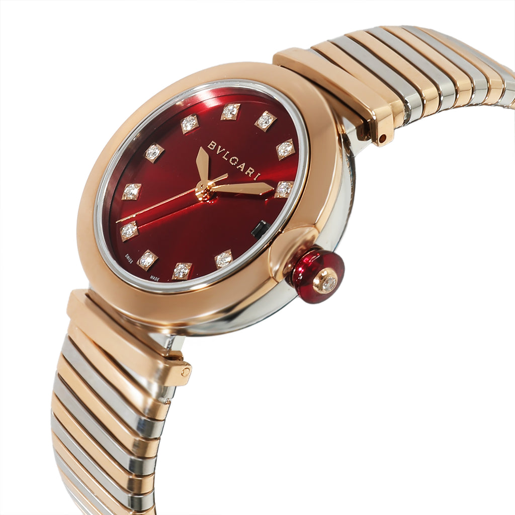 Bvlgari Lvcea Tubogas Unisex Watch in 18K Stainless Steel/Rose Gold