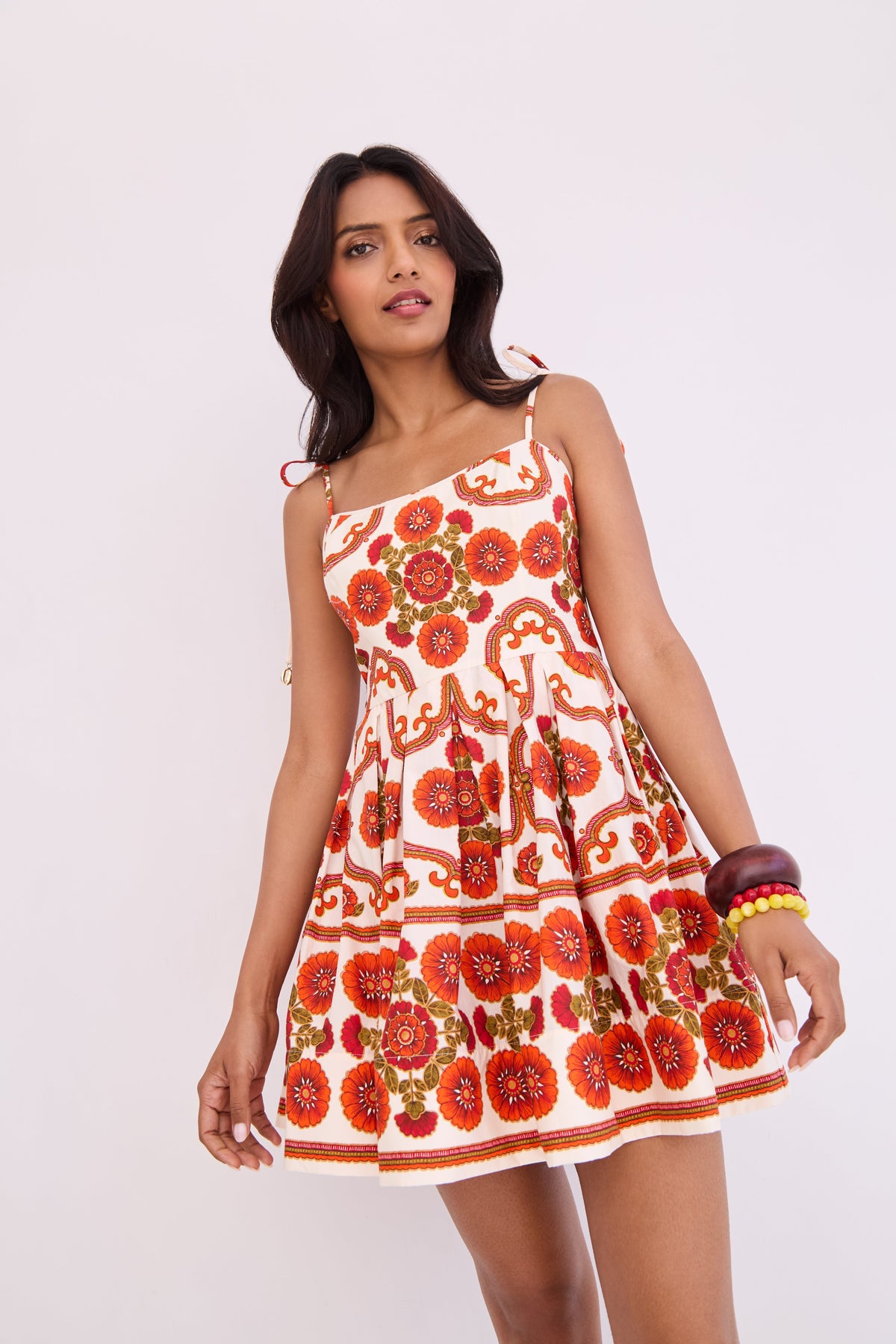 Laia Mini Dress in Mod Floral Ivory