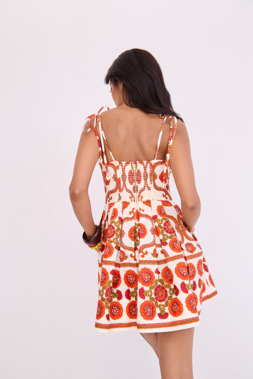 Laia Mini Dress in Mod Floral Ivory