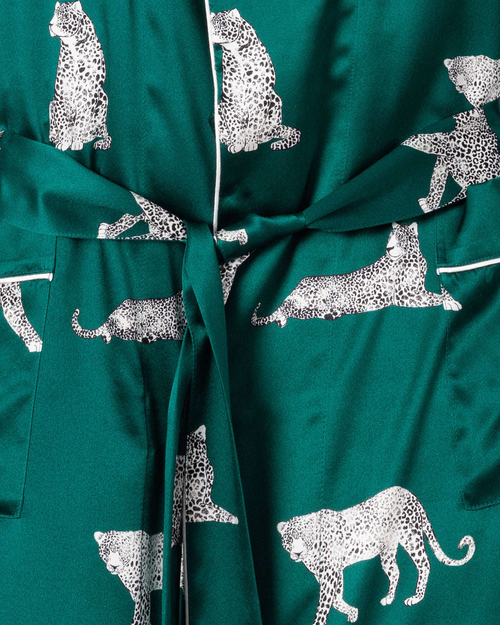 Women’s Silk Long Robe in Panthère de Luxe