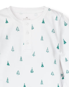 Kid’s Pima Snug Fit Pajama Set in Evergreen Trees