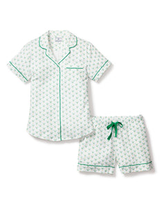 Women’s Twill Pajama Short Sleeve Short Set in Match Point