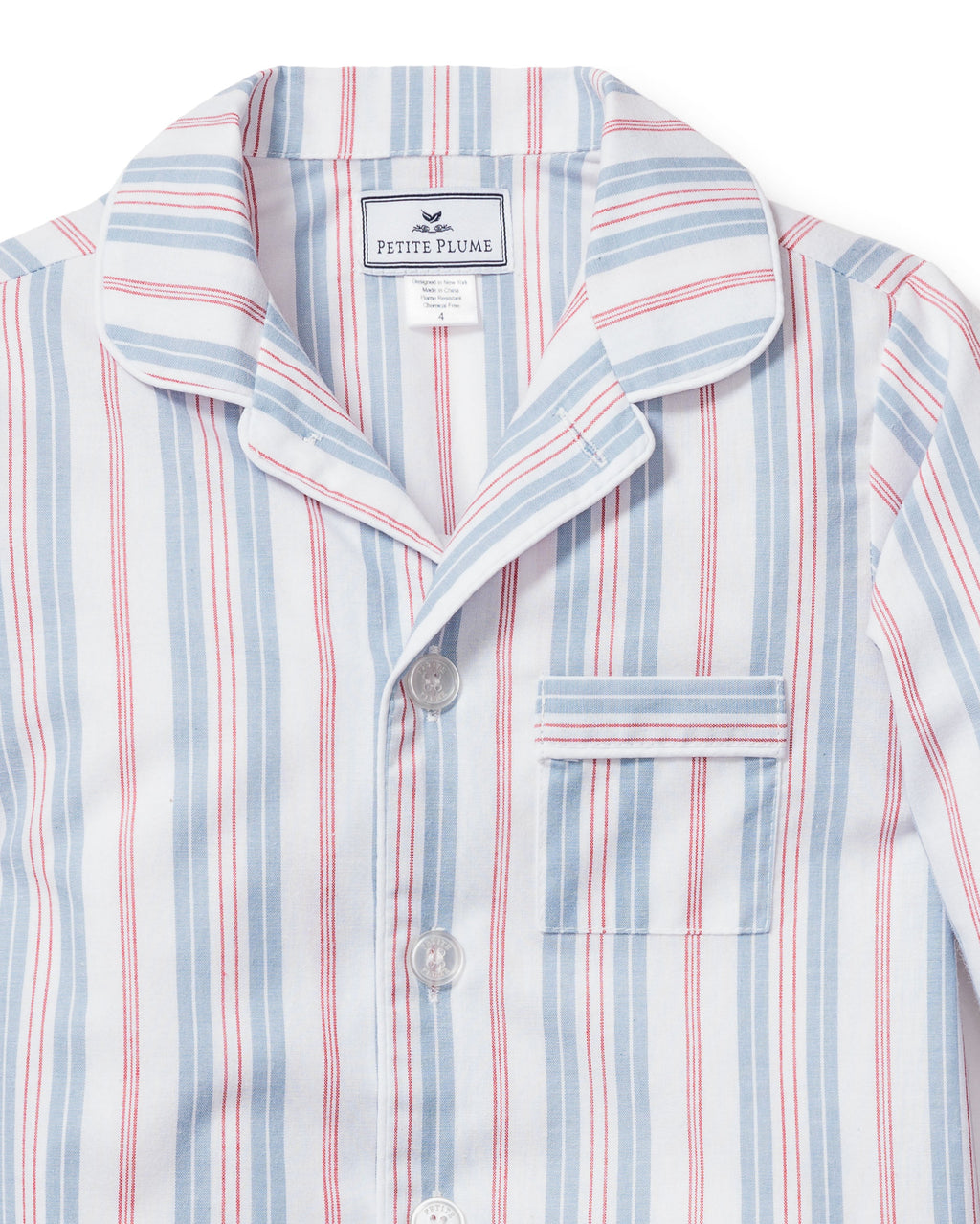 Kid’s Twill Pajama Short Set in Vintage French Stripes