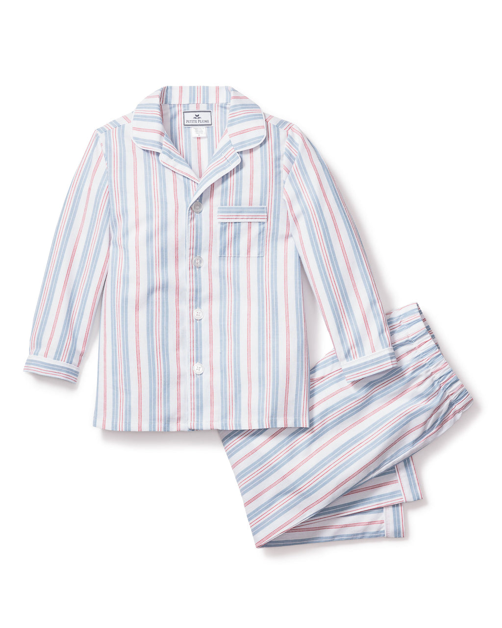 Kid’s Twill Pajama Set in Vintage French Stripes