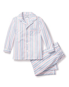 Kid's Twill Pajama Set in Vintage French Stripes