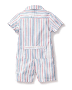 Baby's Twill Summer Romper in Vintage French Stripes