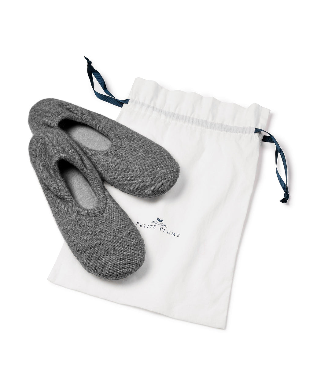 Women’s Cashmere Slippers in Dark Grey