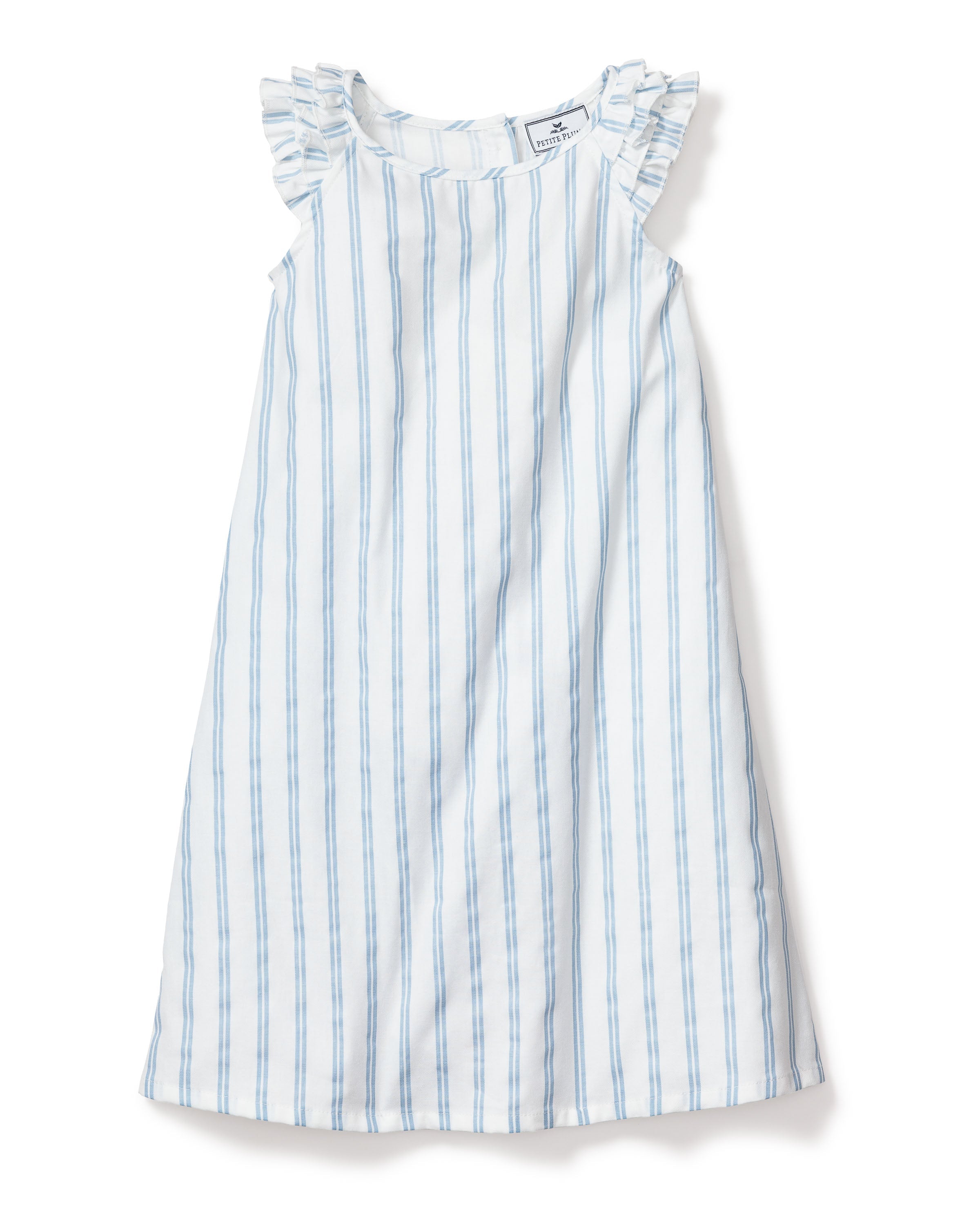 Girl’s Twill Amelie Nightgown in Periwinkle Stripe