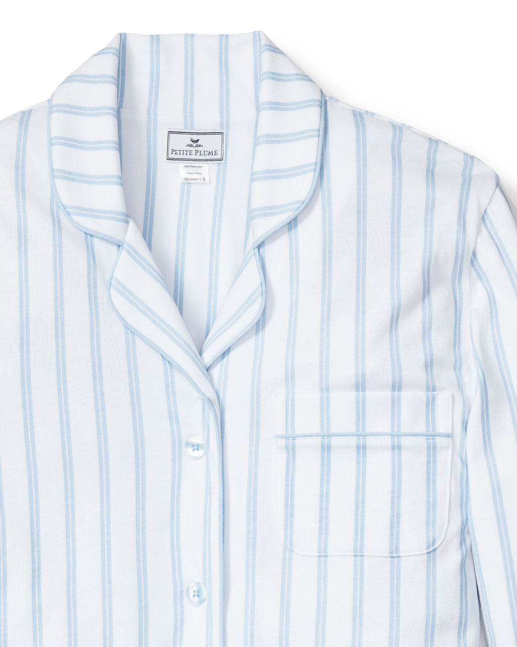 Women’s Pima Nightshirt in Periwinkle Stripe