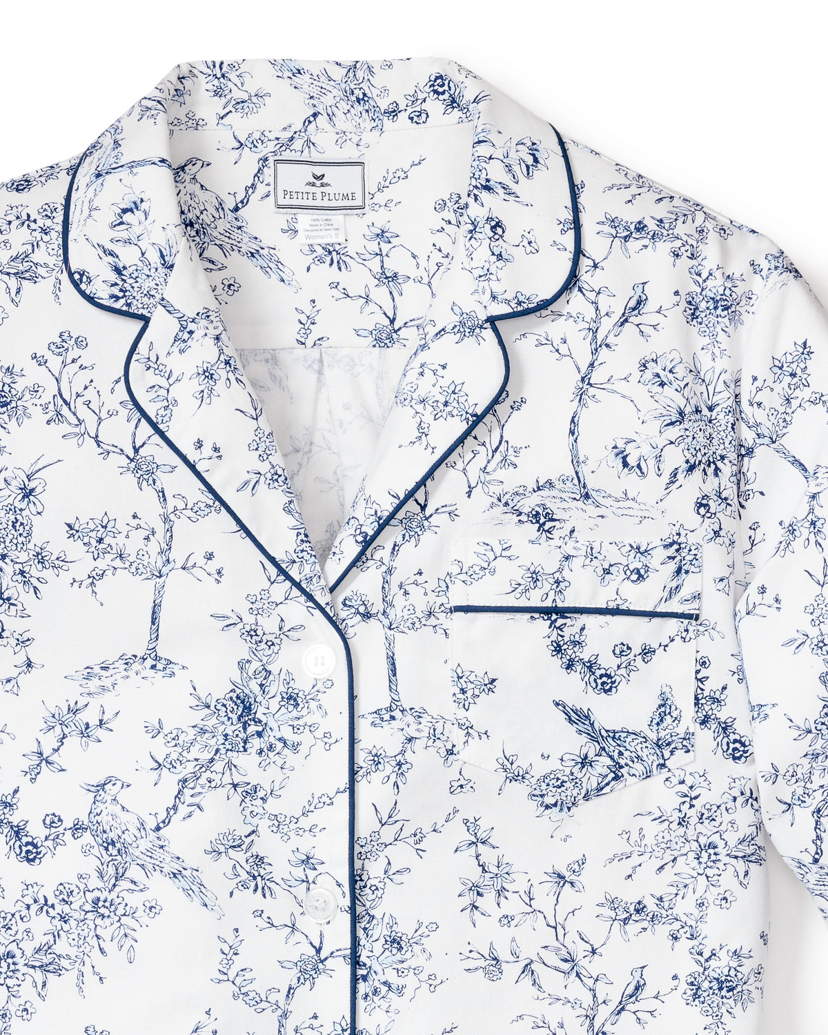 Women's Twill Pajama Set in Timeless Toile