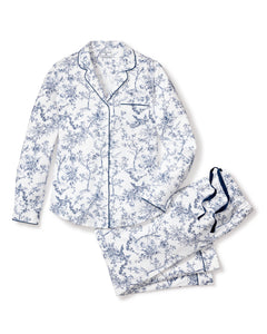 Women's Twill Pajama Set in Timeless Toile