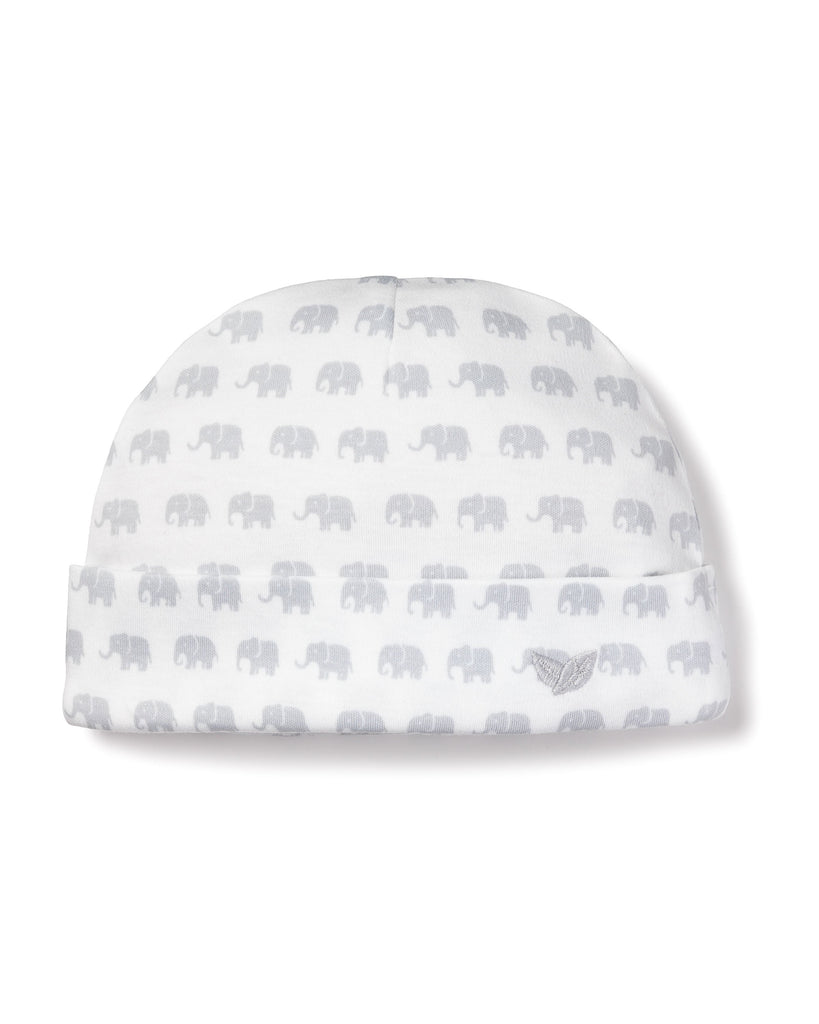 Baby's Pima Hat in Gray Elephants