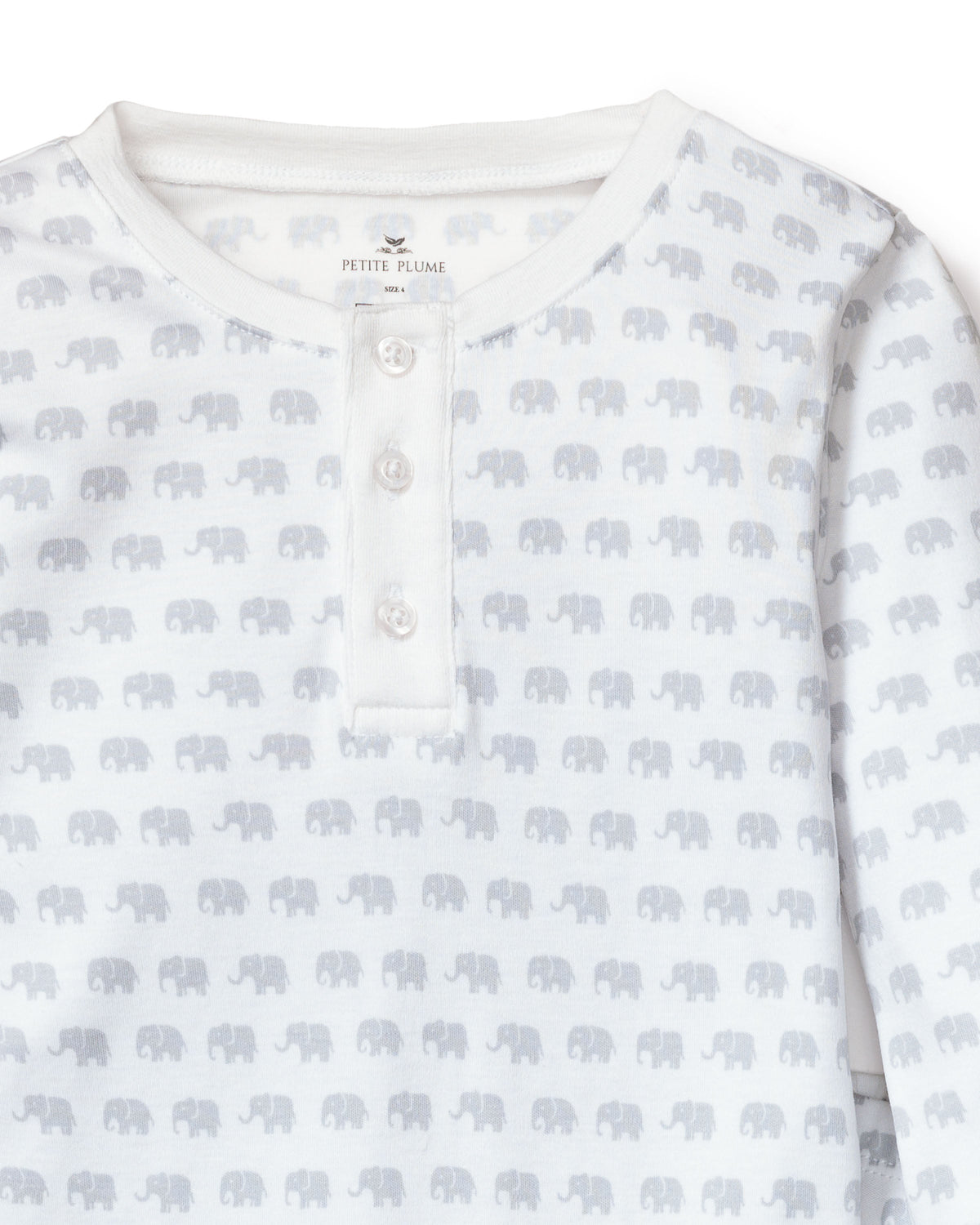 Kid’s Pima Snug Fit Pajama Set in Grey Elephants