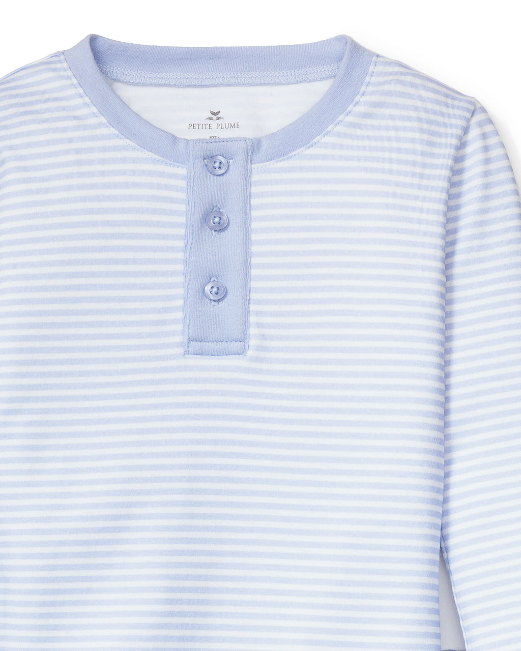 Kid’s Pima Snug Fit Pajama Set in Blue Stripes
