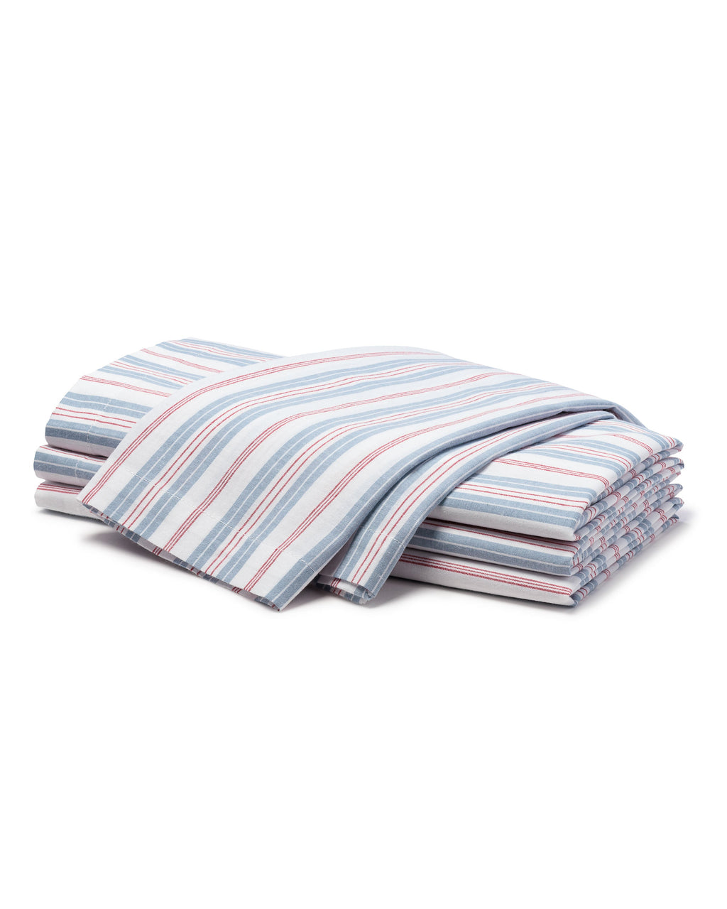 Signature Twill Napkins in Navy French Ticking, Set of 4