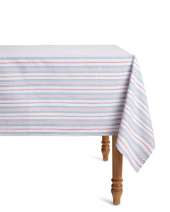 Signature Twill Tablecloth in Navy French Ticking