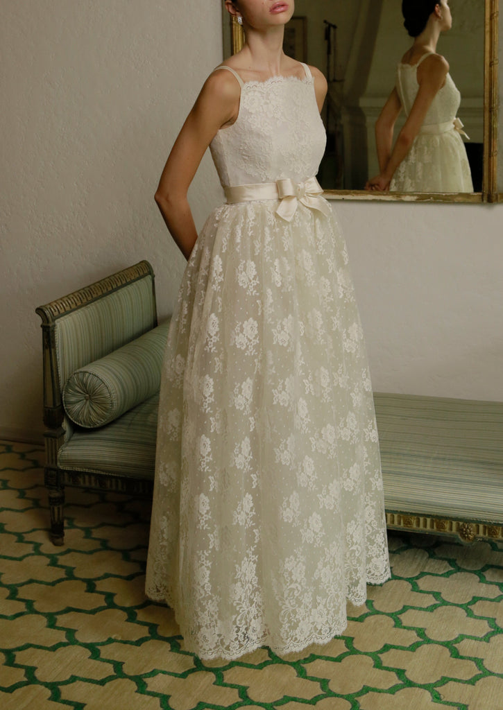 Bateau Neck Gown in Solstiss Lace