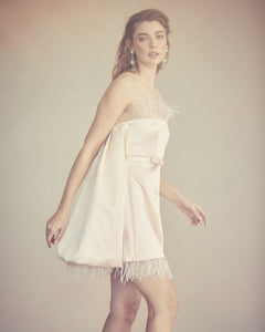 Cloud Dress in Blush Duchess Satin