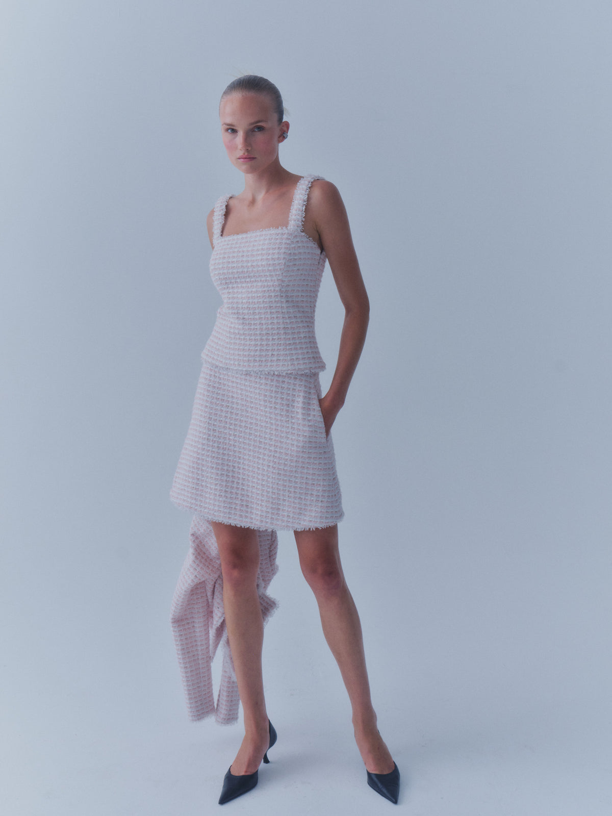 The Bailey Top in Pink & White